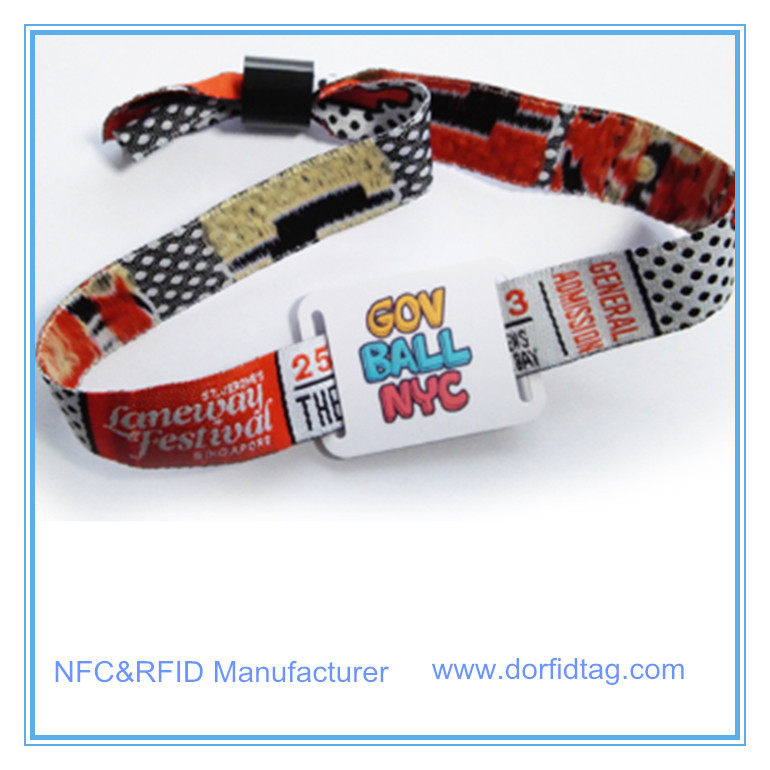 NFC Fabric Wristband with PVC Tag NTAG213
